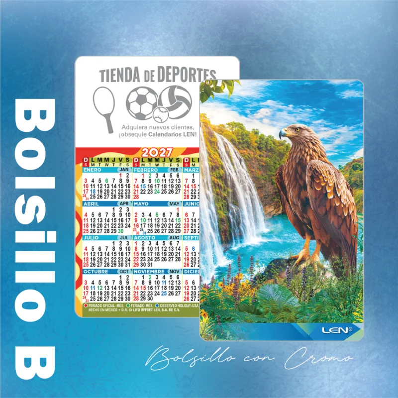 B - Calendario de Bolsillo con Cromo