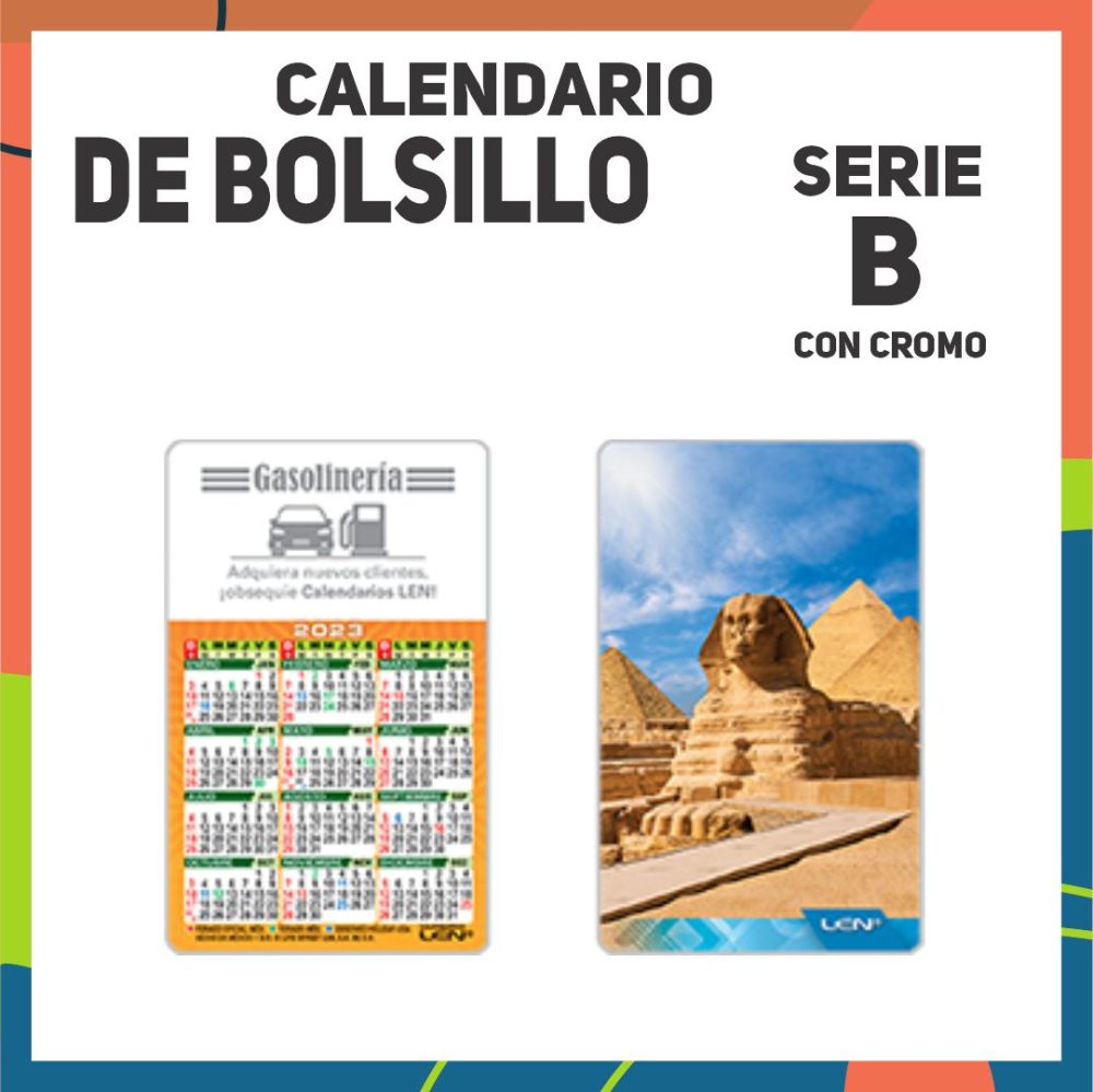 B - Calendario de Bolsillo con Cromo